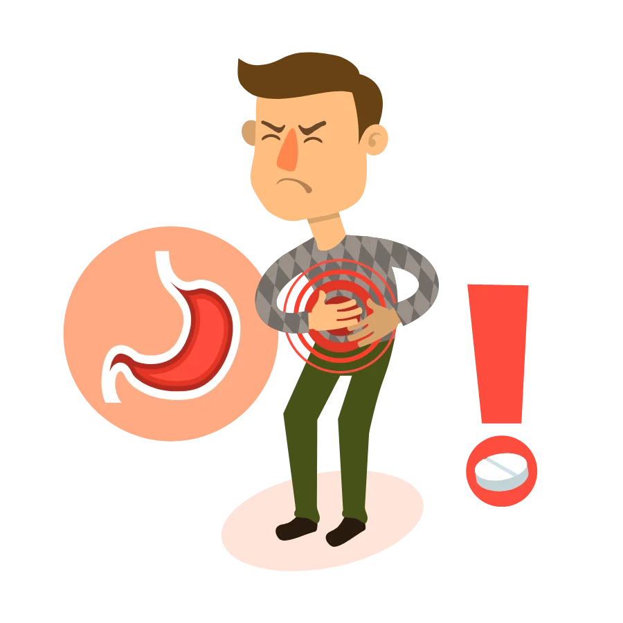 Man suffering from stomach or rectal pain indicating need for Piles Laser Treatment